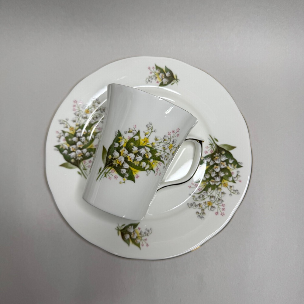 Duchess Fine Bone China Lily of the Valley Cup and Plate Set Made in England